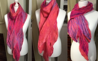 Wet Felted Scarves and Neck Warmers